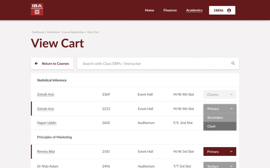 New enrollment cart