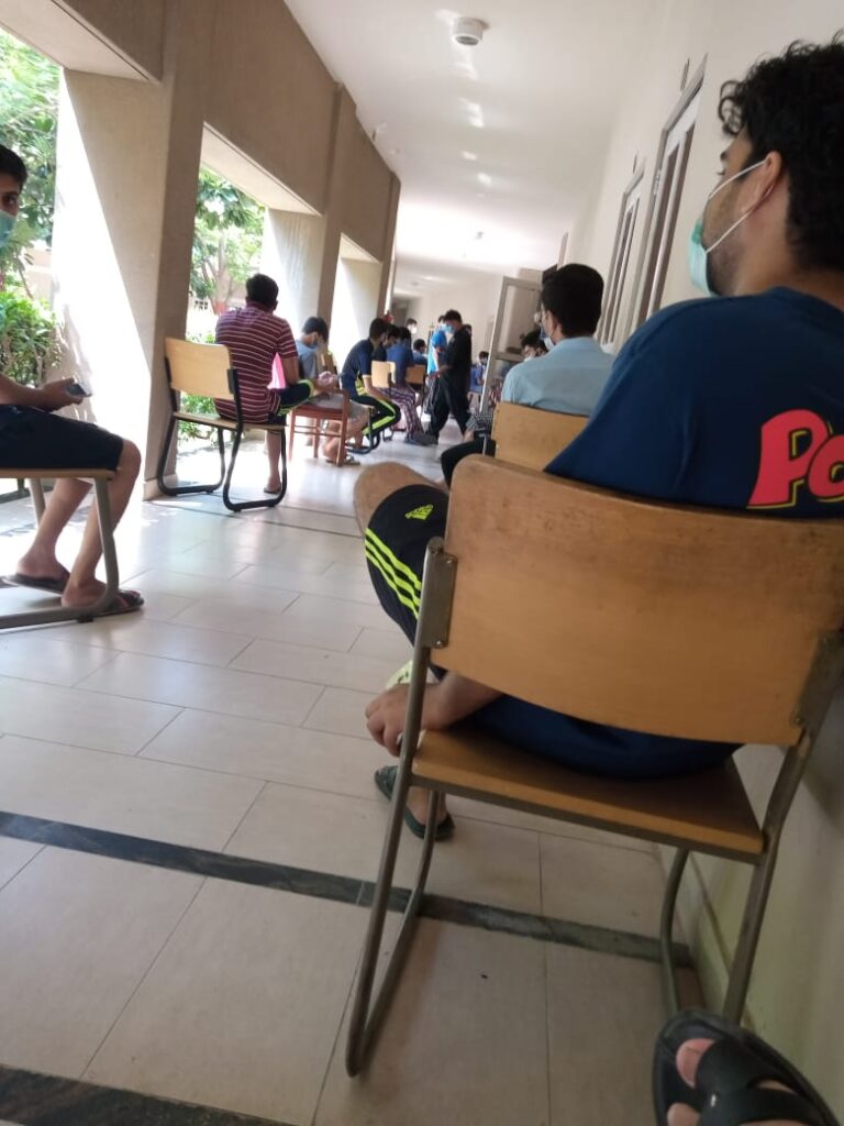 Hostel residents locked in and waiting to be tested at IBA Boys Hostel
