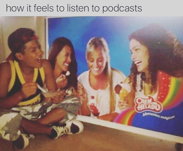Lonely boy having ice cream with women on a poster.
