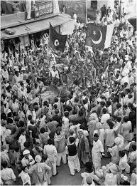 Muslim League National Guards with the Pakistani flag after Independence, Karachi, December 1947.