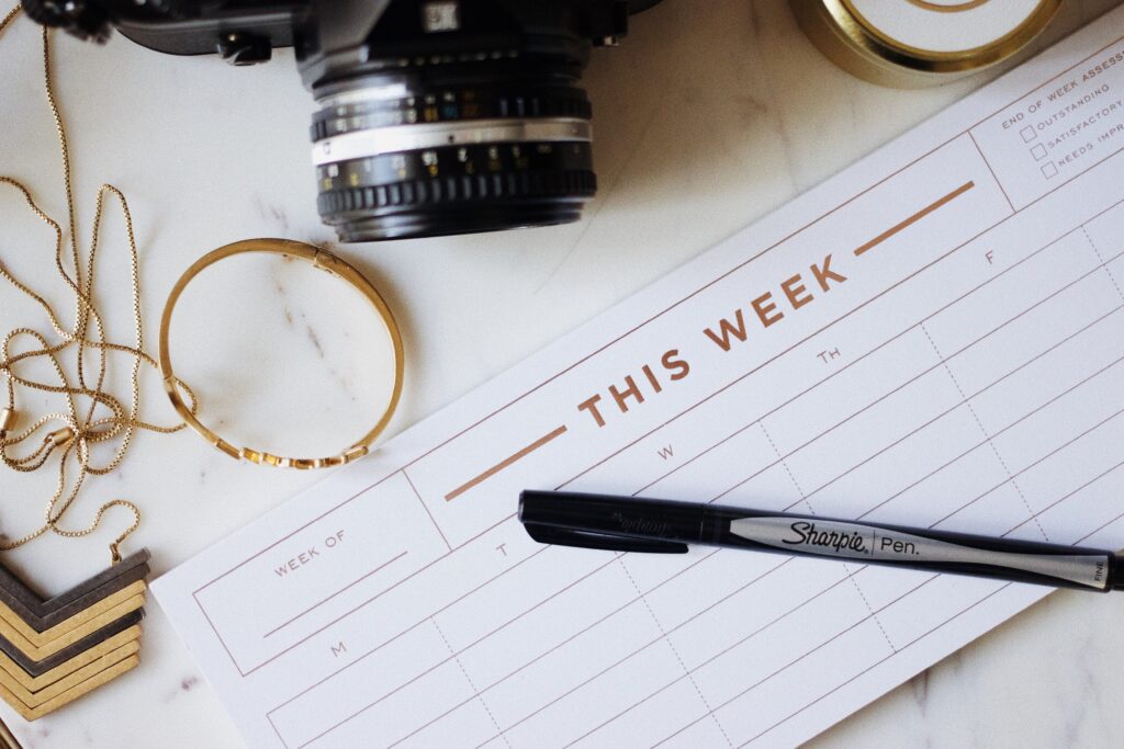 A weekly planner idea to schedule tasks for Ramadan